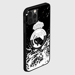 Чехол для iPhone 12 Pro Реал Мадрид краски текстура, цвет: 3D-черный — фото 2