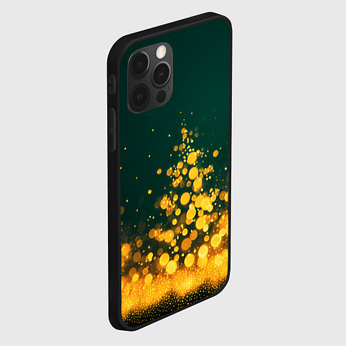 Чехол iPhone 12 Pro Новогодние елочки из боке / 3D-Черный – фото 2