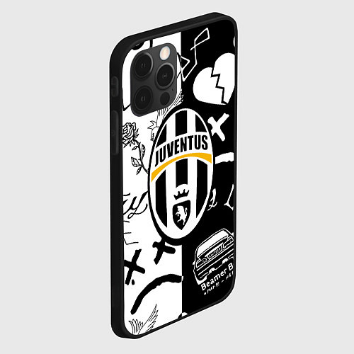 Чехол iPhone 12 Pro Lill Peep x juventus logo / 3D-Черный – фото 2