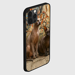 Чехол для iPhone 12 Pro Петерболды сидят на фоне стены с граффити, цвет: 3D-черный — фото 2