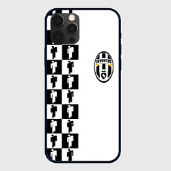 Чехол для iPhone 12 Pro Ювентус паттерн люди, цвет: 3D-черный