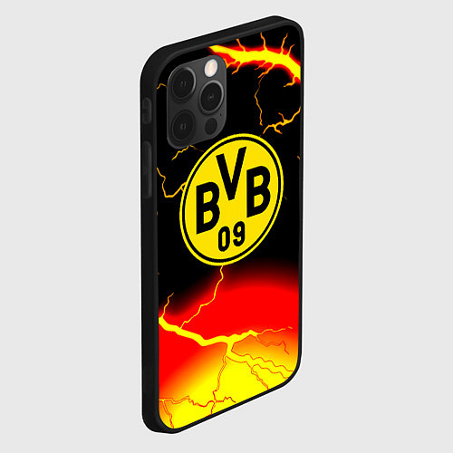 Чехол iPhone 12 Pro Borussia молнии шторм / 3D-Черный – фото 2