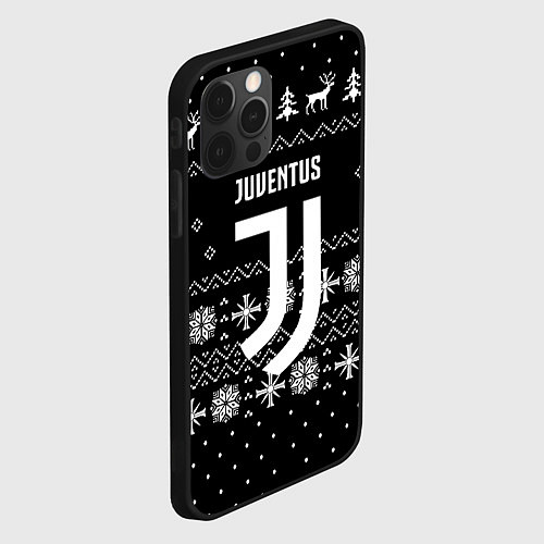 Чехол iPhone 12 Pro Ювентус новый год текстура / 3D-Черный – фото 2