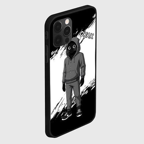 Чехол iPhone 12 Pro Окак - кот мем / 3D-Черный – фото 2