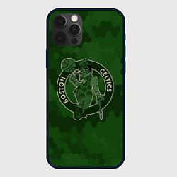 Чехол для iPhone 12 Pro NBA Celtics camo, цвет: 3D-черный