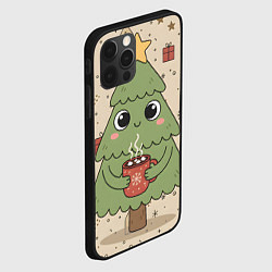Чехол для iPhone 12 Pro Новогодняя елочка с горячим шоколадом, цвет: 3D-черный — фото 2