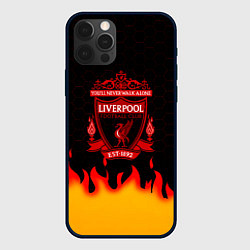 Чехол для iPhone 12 Pro Liverpool огонь спорт, цвет: 3D-черный