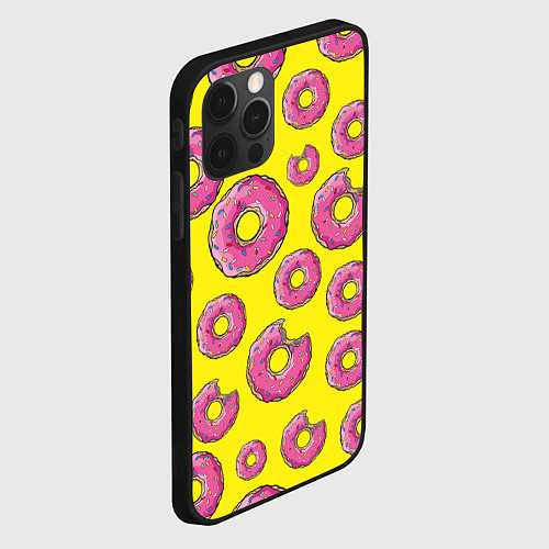 Чехол iPhone 12 Pro Пончики Гомера / 3D-Черный – фото 2