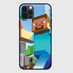 Чехол для iPhone 12 Pro Minecraft World, цвет: 3D-черный