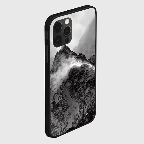 Чехол iPhone 12 Pro Горы / 3D-Черный – фото 2