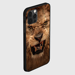Чехол для iPhone 12 Pro Взгляд льва, цвет: 3D-черный — фото 2
