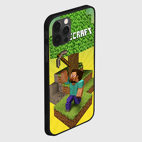 Чехол iPhone 12 Pro Minecraft Tree / 3D-Черный – фото 2