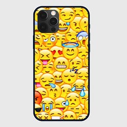 Чехол для iPhone 12 Pro Emoji, цвет: 3D-черный