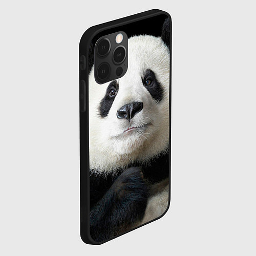 Чехол iPhone 12 Pro Взгляд пандочки / 3D-Черный – фото 2
