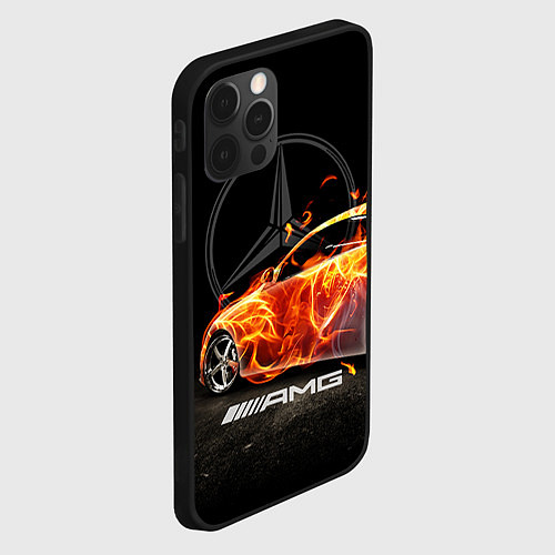 Чехол iPhone 12 Pro Mercedes / 3D-Черный – фото 2
