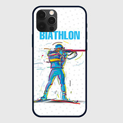 Чехол для iPhone 12 Pro Биатлон, цвет: 3D-черный