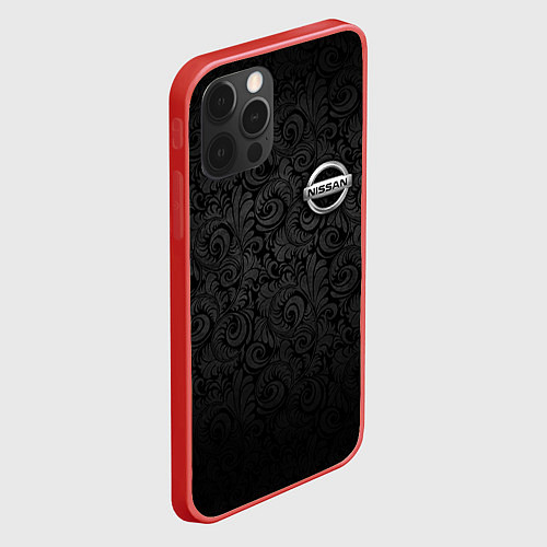 Чехол iPhone 12 Pro Nissan / 3D-Красный – фото 2