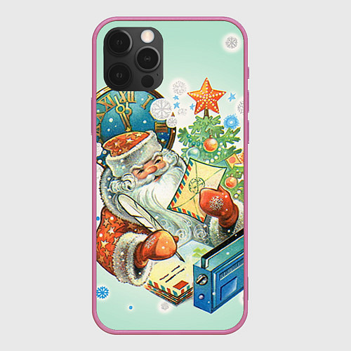 Чехол iPhone 12 Pro Дед мороз / 3D-Малиновый – фото 1