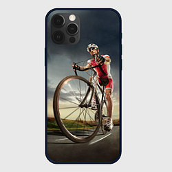 Чехол для iPhone 12 Pro Велогонщик, цвет: 3D-черный