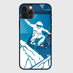 Чехол для iPhone 12 Pro Горы и сноубордист, цвет: 3D-черный
