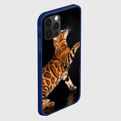 Чехол для iPhone 12 Pro Бенгальская кошка, цвет: 3D-тёмно-синий — фото 2