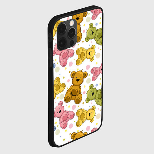 Чехол iPhone 12 Pro Любимые медвежата / 3D-Черный – фото 2