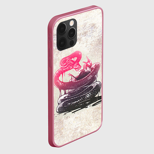 Чехол iPhone 12 Pro Three Days Grace: Acid snake / 3D-Малиновый – фото 2