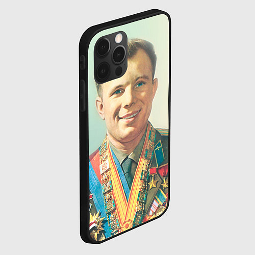 Чехол iPhone 12 Pro Гагарин в орденах / 3D-Черный – фото 2