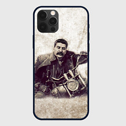 Чехол для iPhone 12 Pro Сталин байкер, цвет: 3D-черный