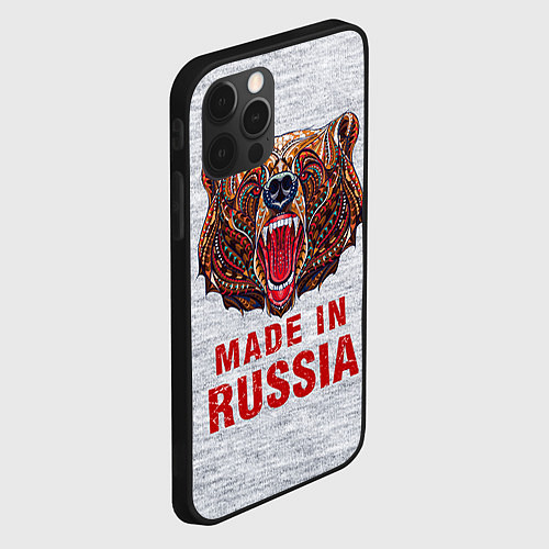 Чехол iPhone 12 Pro Bear: Made in Russia / 3D-Черный – фото 2