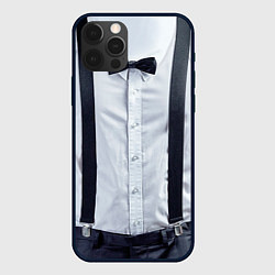Чехол для iPhone 12 Pro Рубашка с подтяжками, цвет: 3D-черный