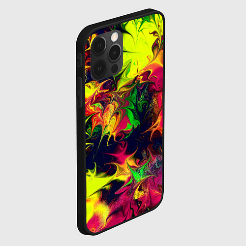 Чехол iPhone 12 Pro Кислотный взрыв / 3D-Черный – фото 2