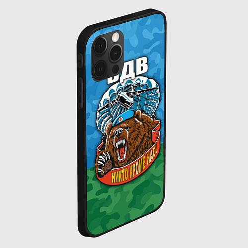 Чехол iPhone 12 Pro ВДВ медведь - никто кроме нас / 3D-Черный – фото 2