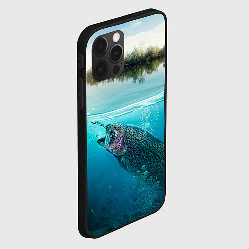 Чехол iPhone 12 Pro Рыбалка на спиннинг / 3D-Черный – фото 2