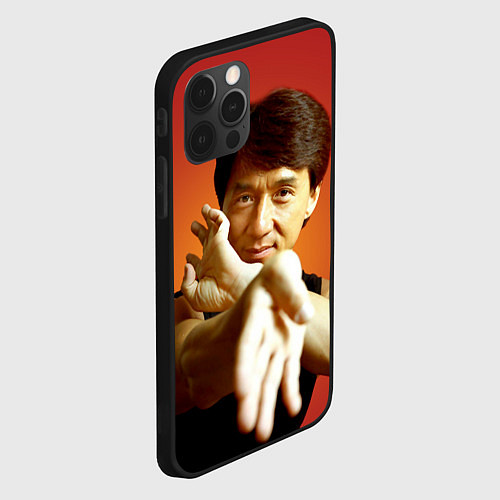 Чехол iPhone 12 Pro Джеки Чан ставит блок / 3D-Черный – фото 2