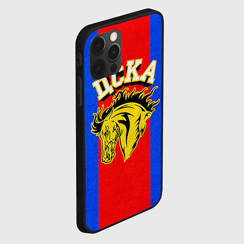 Чехол iPhone 12 Pro ФК ЦСКА / 3D-Черный – фото 2