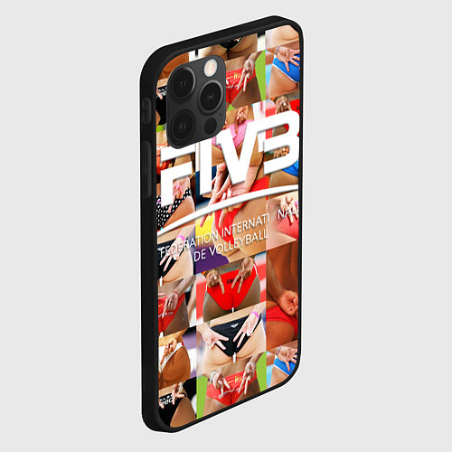 Чехол iPhone 12 Pro Волейбол скрытые знаки FIVB / 3D-Черный – фото 2