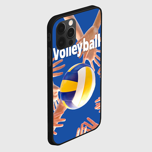 Чехол iPhone 12 Pro Волейбол играют все / 3D-Черный – фото 2