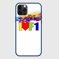 Чехол для iPhone 12 Pro Я люблю F1, цвет: 3D-тёмно-синий