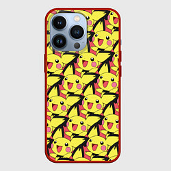 Чехол для iPhone 13 Pro Pikachu, цвет: 3D-красный