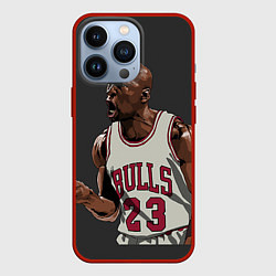Чехол для iPhone 13 Pro Bulls 23: Jordan, цвет: 3D-красный