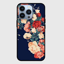 Чехол для iPhone 13 Pro Fashion flowers, цвет: 3D-черный