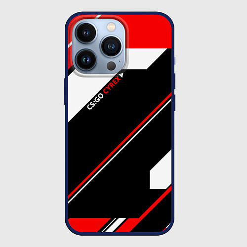 Чехол iPhone 13 Pro CS:GO Cyrex Style / 3D-Тёмно-синий – фото 1