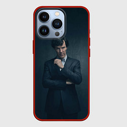 Чехол для iPhone 13 Pro Шерлок в костюме, цвет: 3D-красный