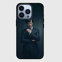 Чехол для iPhone 13 Pro Шерлок в костюме, цвет: 3D-черный