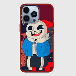 Чехол для iPhone 13 Pro Sans, цвет: 3D-красный