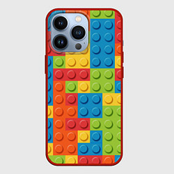 Чехол для iPhone 13 Pro Лего конструктор, цвет: 3D-красный