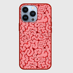 Чехол для iPhone 13 Pro Мозг, цвет: 3D-красный