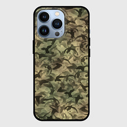 Чехол для iPhone 13 Pro Камуфляж с утками, цвет: 3D-черный