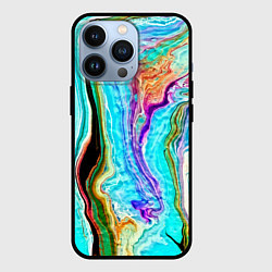 Чехол для iPhone 13 Pro Цветные разводы, цвет: 3D-черный